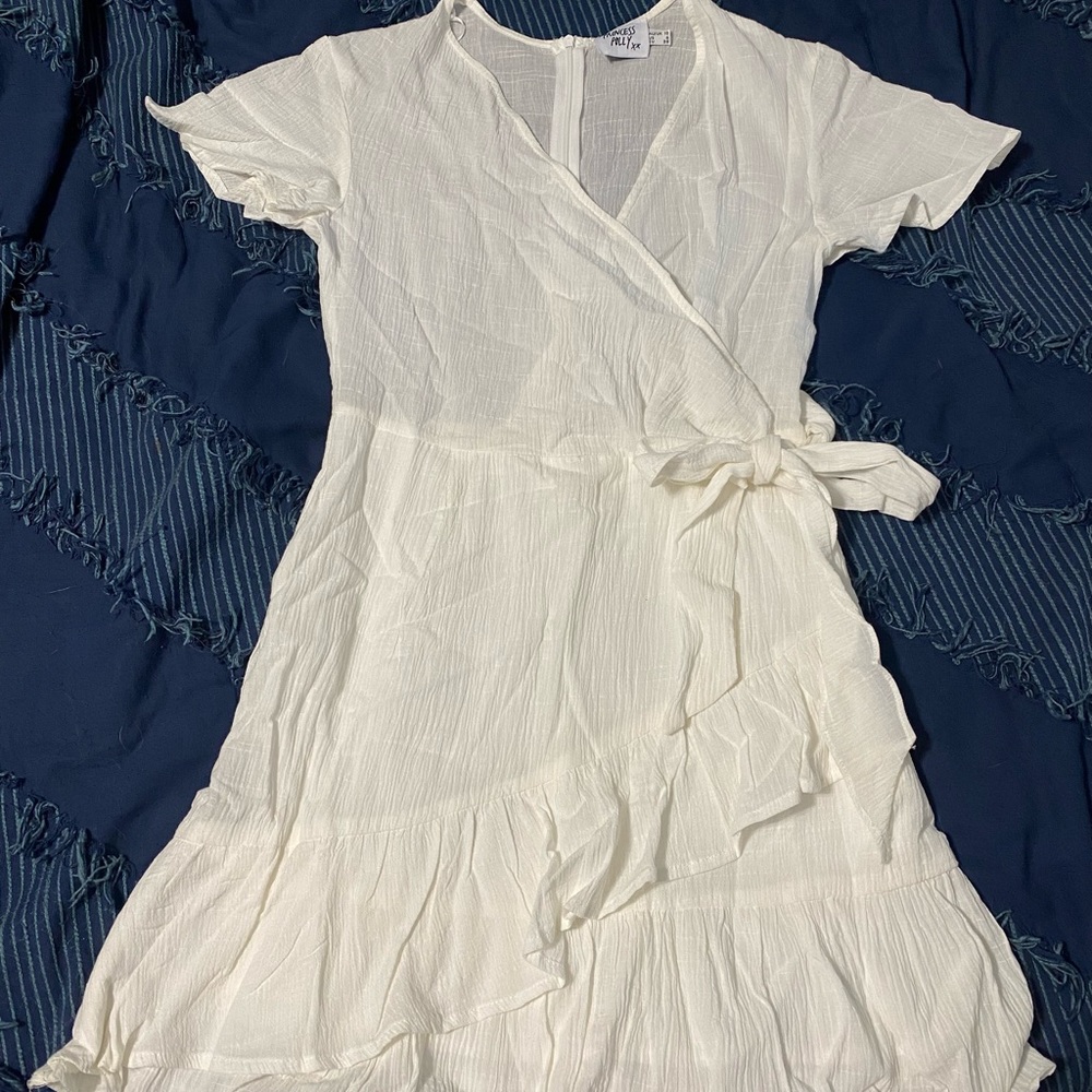 Princess Polly - White Wrap Front Dress